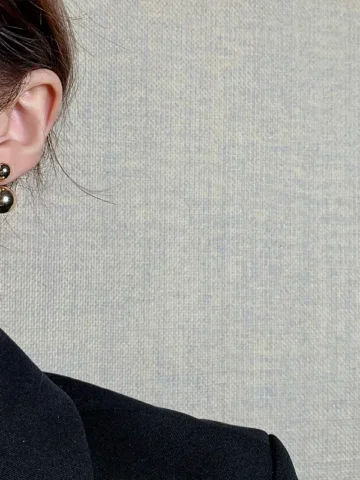Gothic Temperament Metal Ball Drop Earrings